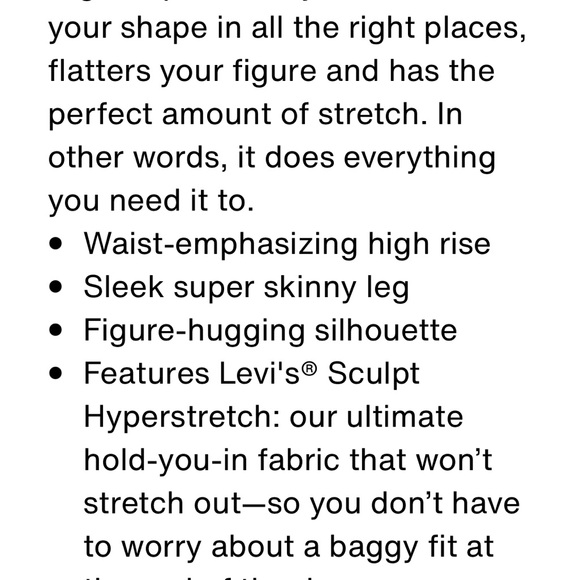 Levi’s mile high super skinny jeans NWT - Picture 8 of 11